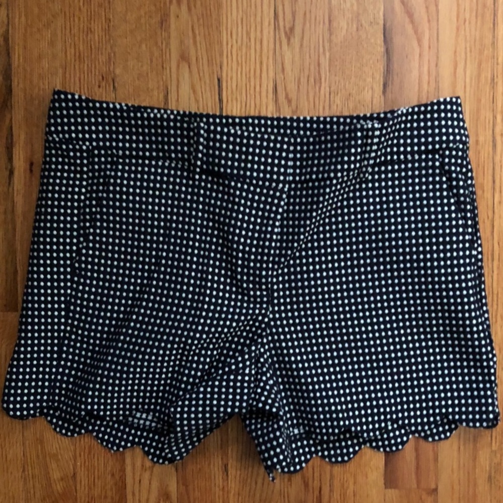 Ann Taylor Navy Polka Dot Scallop Shorts